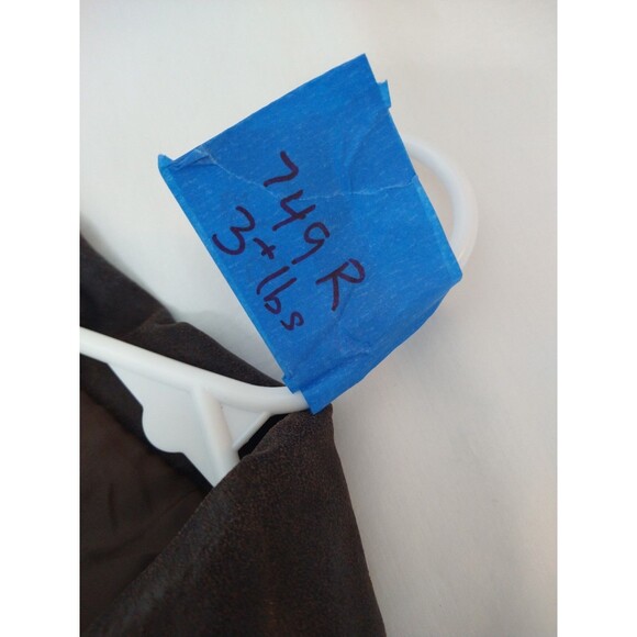 Comint Leather Button Up Jacket Coat Size L Chocolate Brown Pockets Classic - Picture 15 of 15